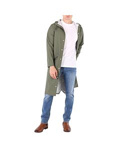 Rains Men's Longer Jacket in Olive, Size XX-Small