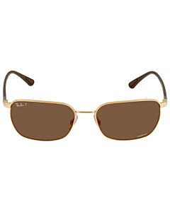 Ray Ban Chromance 58 mm Gold/Brown Sunglasses