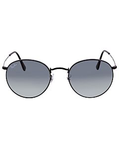 Ray Ban Round Flat Lenses 53 mm Black Sunglasses