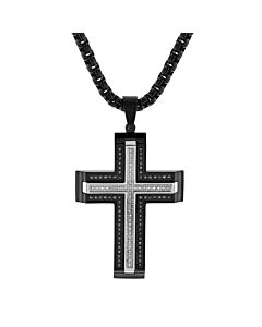 Robert Alton 1/2ctw Black Diamond with White Diamond Cross Pendant