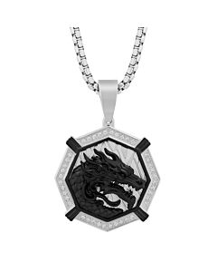 Robert Alton 1/4CTW Diamond Stainless Steel with Black Finish Dragon Pendant