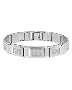 Robert Alton 1CTW Diamond Stainless Steel Men's Link Bracelet