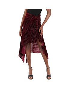 Roberto Cavalli Ladies Bordeaux Asymmetric Skirt, Brand Size 40 (US Size 6)