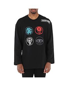 Roberto Cavalli Men's Black Embroidered Lucky Symbols Sweatshirt