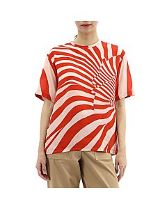 Roberto Cavalli Zebra Avantgarde Print Silk T-Shirt