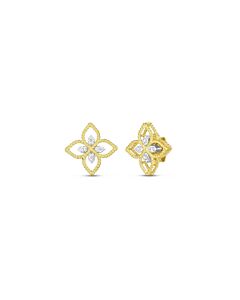 Roberto Coin 18K Principessa Small Open Flower Diamond Stud Earring