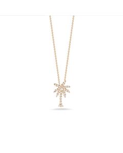 Roberto Coin 18K Rose Gold 0.16Ct Diamond Small Palm Tree Pendant Necklace - 001236Axchx0