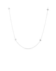 Roberto Coin 18K White Gold 0.20Ct Diamond Love by The Yard 4 Station Necklace - 7773318Aw23x