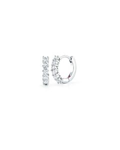 Roberto Coin 18K White Gold Diamond Pave Small Huggie Earrings