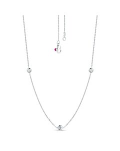 Roberto Coin 18K White Gold Diamonds by The Inch And 3 Diamond Stations Necklace - 001317Awchd0