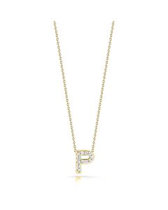 Roberto Coin 18K Yellow Gold 0.05Ct Diamond Tiny Treasures Letter "P" Necklace - 001634Aychxp