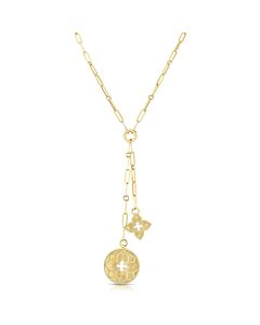 Roberto Coin 18K Yellow Gold 0.14Ct Diamond Venetian Princess Double Medallion Necklace - 7773276Aychx