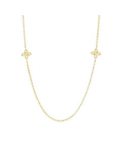 Roberto Coin 18K Yellow Gold 0.17Ct Diamond Love by The Yard Station Necklace - 7773318Ay23x