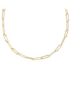 Roberto Coin 18K Yellow Gold Alternating Paperclip With Spheres Link Necklace - 9151252Ay180