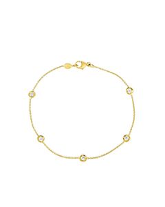 Roberto Coin Diamonds By The Inch Yellow Gold 5 Station Bracelet - 001316AYLBD0