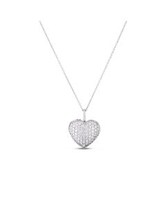Roberto Coin Tiny Treasures Puffed Diamond Heart Necklace - 111453AWCHX0