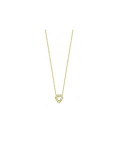 Roberto Coin Tiny Treasures Yellow Gold Baby Heart Necklace 0.11ct 18"
