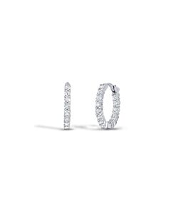 ROBERTO COIN White Gold Inside Out Diamond Hoop Earrings .75ctw