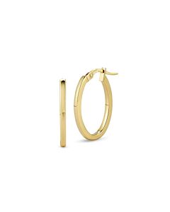 Roberto Coin Yellow Gold Petite Oval Hoop Earrings - 556028AYER00
