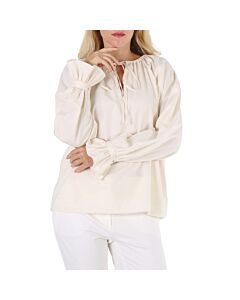 Roseanna Ladies White Ava Cotton Blouse, Brand Size 36 (US Size 2)