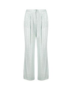 Rotate Ladies Wan Blue Transparent Sequins Trousers
