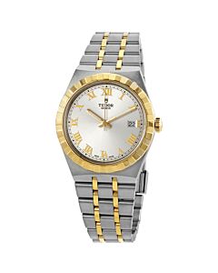 Men's Royal Stainless Steel with 18k Yellow Gold Links Silver Dial Watch