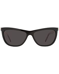 Saint Laurent 58 mm Shiny Black Sunglasses