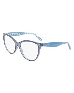 Salvatore Ferragamo 56 mm Transparent Blue Eyeglass Frames