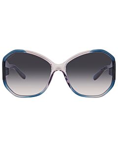 Salvatore Ferragamo 61 mm Blue Antique Rose Gradient Sunglasses