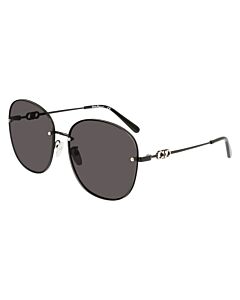 Salvatore Ferragamo 62 mm Shiny Black Sunglasses