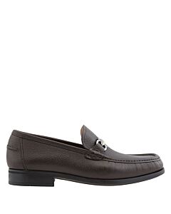 Salvatore Ferragamo Maurice Hammered Leather Two-tone Gancini Buckle Loafers In Hickory