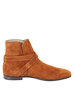 Salvatore Ferragamo Men's Brown Twist Leather Gancini Strap Ankle Boots