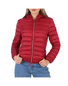 Save The Duck Ladies Ruby Red Alexis Puffer Jacket, Brand Size 1 (Small)