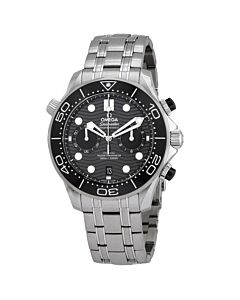 Men's Seamaster Chronograph Stainless Steel Black Dial Watch