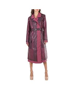 Sies Marjan Devin Embossed Double Belted Reflective Trench Coat