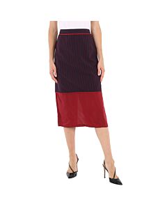 Sies Marjan Ladies Striped Panel Midi Skirt