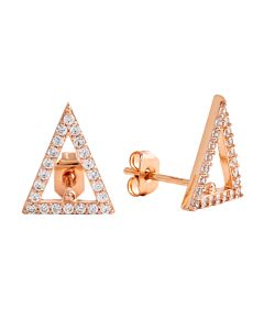 Sole du Soleil Lupine Collection Women's 18k RG Plated Open Triangle Stud Fashion Earrings