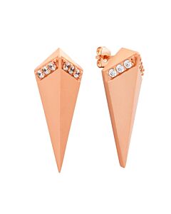 Sole du Soleil Lupine Collection Women's 18k RG Plated Satin Finish Prism Fashion Earring