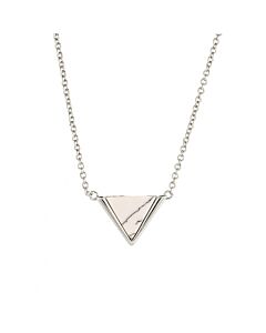 Sole du Soleil Lupine Collection Women's 18k WG Plated Marble Triangle Fashion Necklace