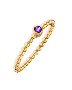 Sole du Soleil Marigold Collection Women's 18k YG Plated Purple Stone Stackable Fashion Ring