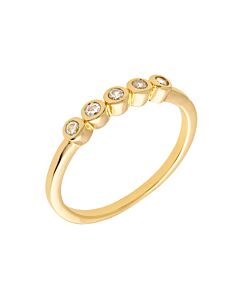 Sole du Soleil Marigold Collection Women's 18k YG Plated Stackable Bezel Fashion Ring
