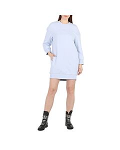 Stella Mccartney Ladies Pale Blue 3D Logo Sweatshirt Dress