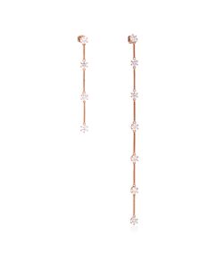 Swarovski Constella Earrings Asymmetrical, White, Rose-Gold Tone Plated