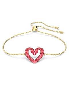 Swarovski Gold-Tone Plated Red Heart Una Bracelet