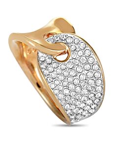 Swarovski Guardian Stainless Steel Rose Gold Plated and Crystal Interlocking Band Ring