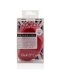 Tangle Teezer - Thick & Curly Detangling Hair Brush - # Salsa Red (For Thick, Wavy and Afro Hair)  1pc