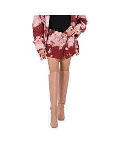 The Attico Ladies Pink/Bordeaux  Eudra Mini Skirt