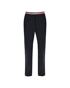 Thom Browne Navy Low Rise Backstrap Wool Trousers