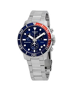 Men's Seastar Chronograph Stainless Steel Blue Dial Watch