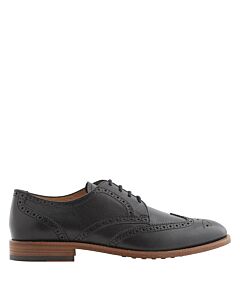 Tods Men's Black Wingtip Perforated Lace-Ups Derby